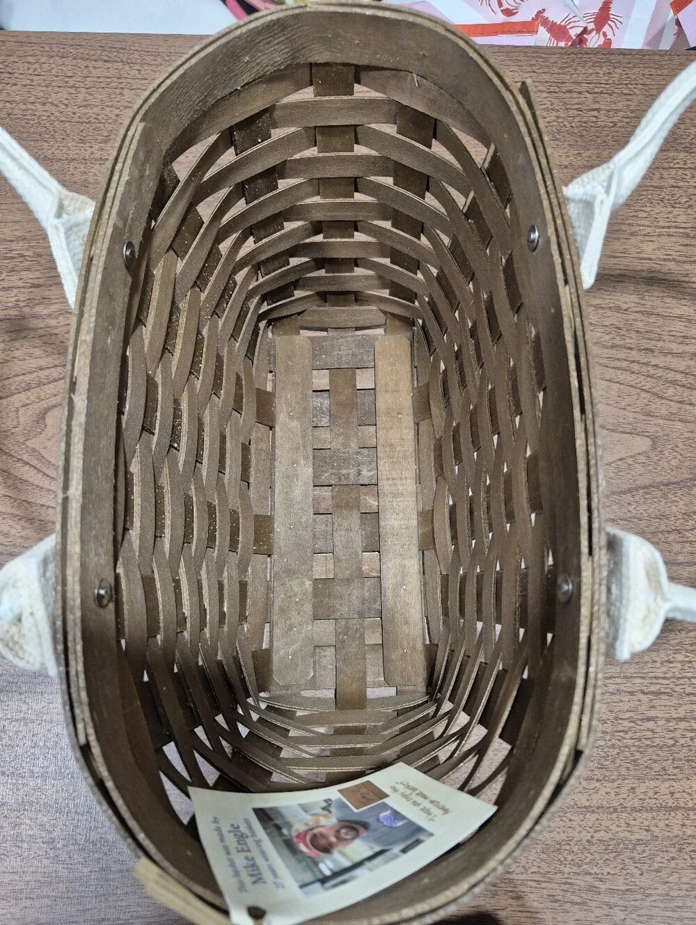 RARE! NWT Longaberger Tote Basket With Canvas Handles